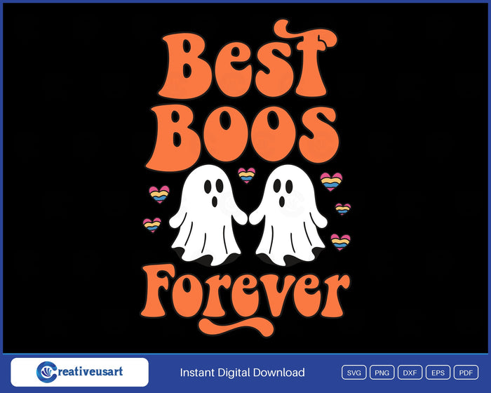 Best Boos Forever pride ghosts Halloween SVG design on a black background