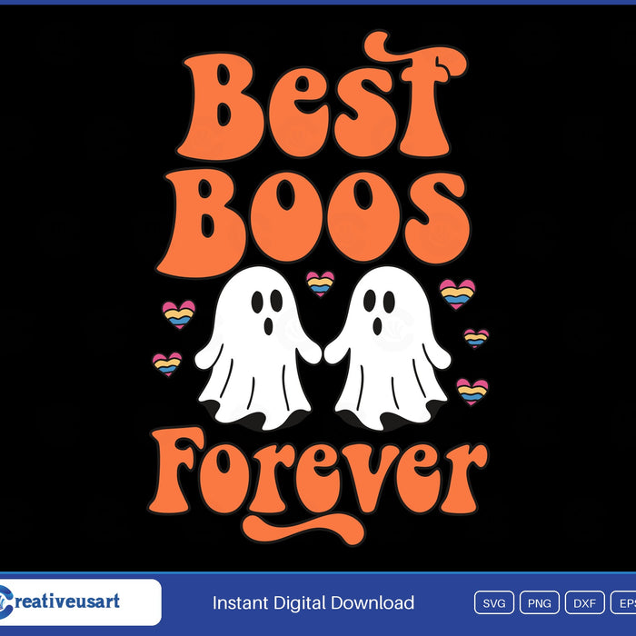 Best Boos Forever pride ghosts Halloween SVG design on a black background