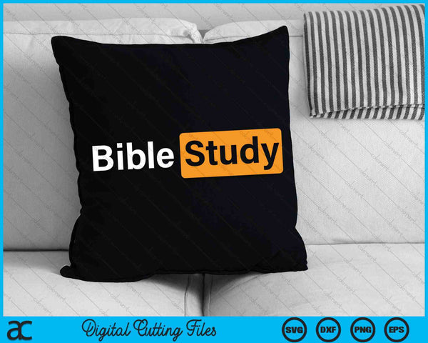 Bijbelstudie Hub Logo Grappige sarcastische volwassen humor SVG PNG snijden afdrukbare bestanden