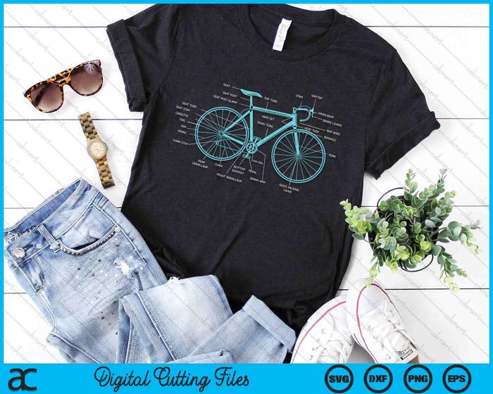 Bicycle Racer Anatomy - Bike Parts Cycling SVG PNG Digital Printable Files