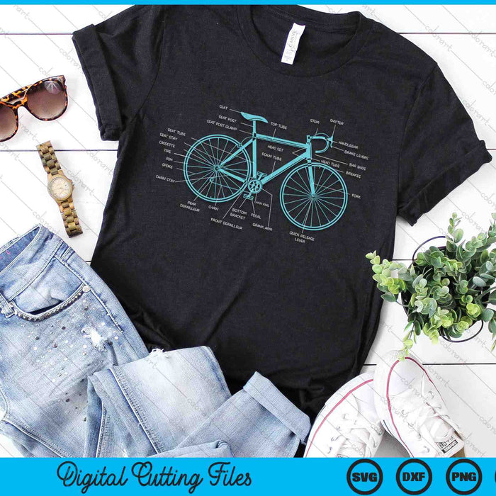 Bicycle Racer Anatomy - Bike Parts Cycling SVG PNG Digital Printable Files