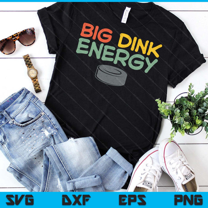 Big Dink Energy Ice Hockey Lover Men Retro SVG PNG Digital Cutting Files