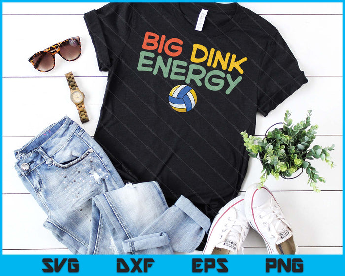 Big Dink Energy Volleyball Lover Men Retro SVG PNG Digital Cutting Files