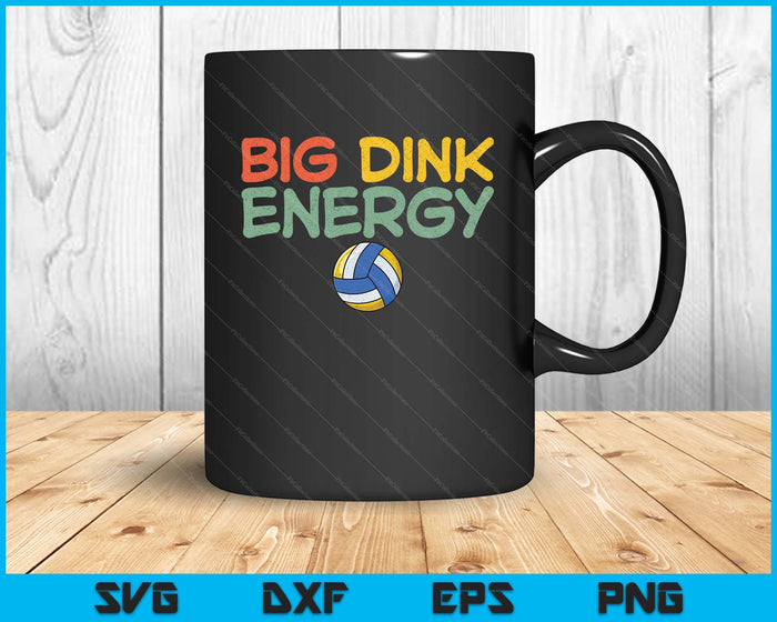 Big Dink Energy Volleyball Lover Men Retro SVG PNG Digital Cutting Files