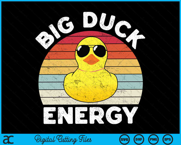 Grote eend energie Rubber Ducky grappige Meme Retro SVG PNG digitale snijbestanden