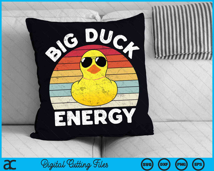 Grote eend energie Rubber Ducky grappige Meme Retro SVG PNG digitale snijbestanden