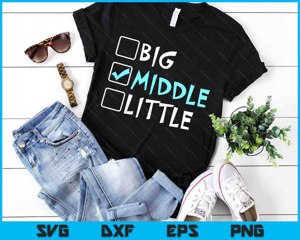 Big Middle Little Middle Brother SVG PNG Digital Printable Files