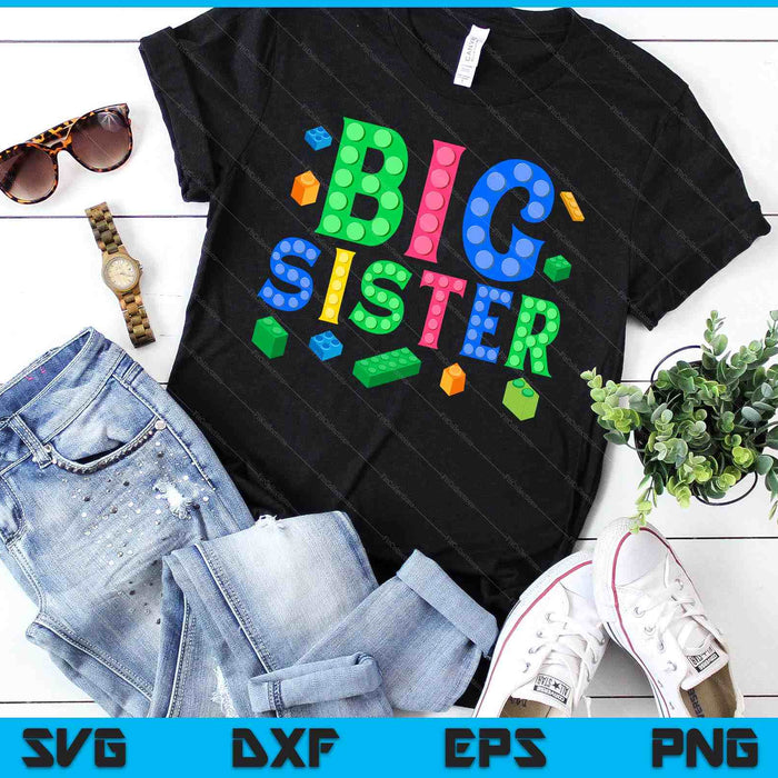 Big Sister Master Builder Construyendo Ladrillos Bloques SVG PNG Archivos de Corte Digital