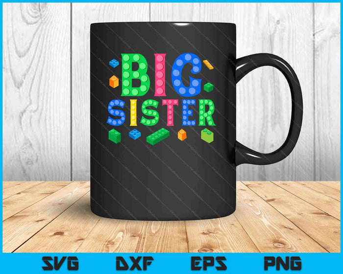 Big Sister Master Builder Construyendo Ladrillos Bloques SVG PNG Archivos de Corte Digital