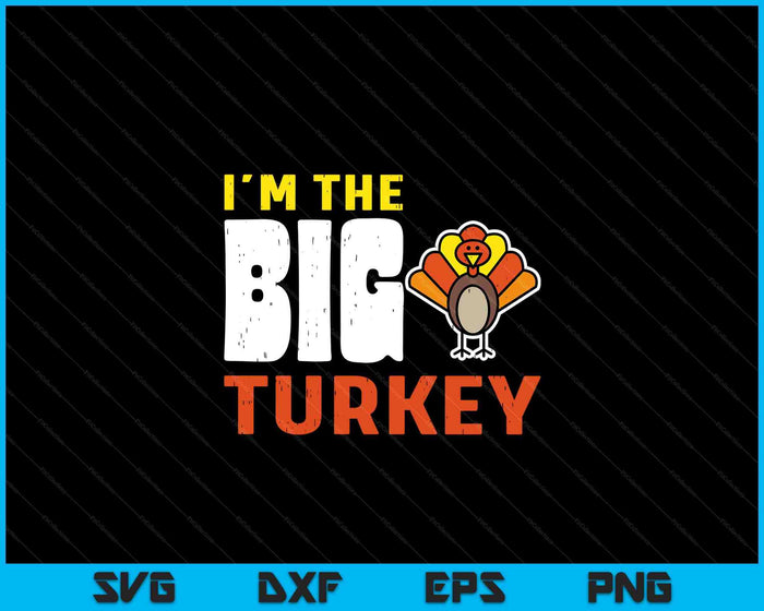 Big Turkey Cute Thanksgiving Matching Family SVG PNG Digital Printable Files