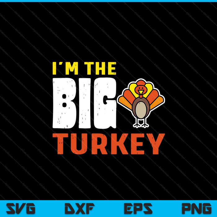 Big turkey cute Thanksgiving matching family SVG cut file