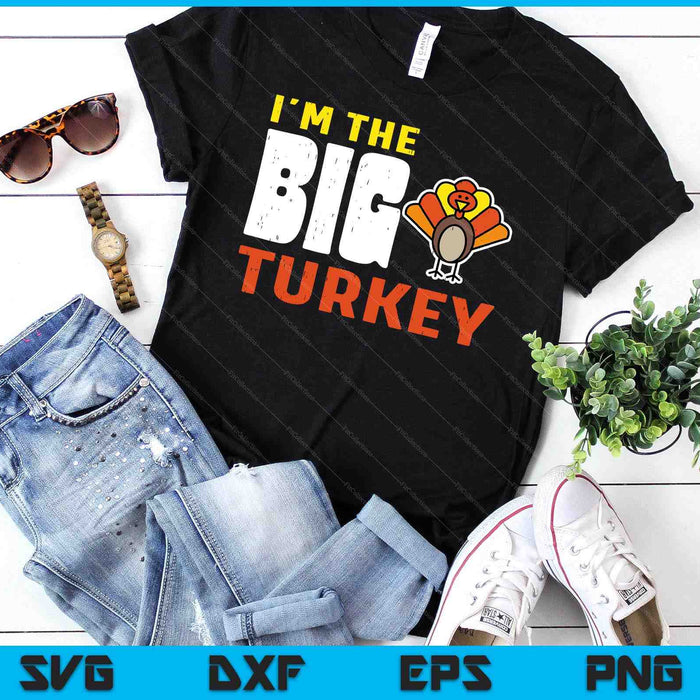 Big Turkey Cute Thanksgiving Matching Family SVG PNG Digital Printable Files