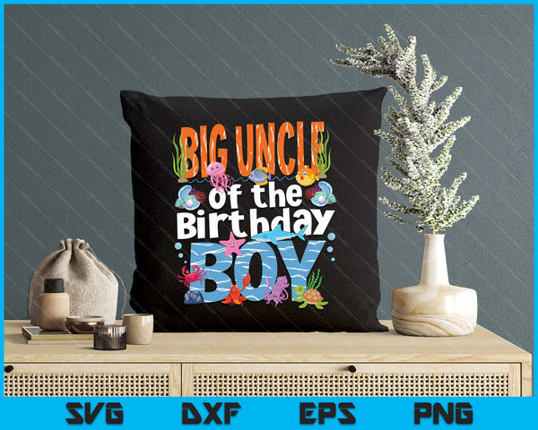 Big Uncle Under Sea Birthday Party Boys Ocean Sea Animals Themed SVG PNG Digital Printable Files