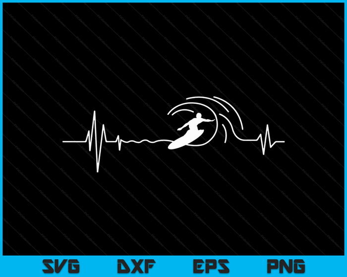 Big Wave surfen Heartbeat Surfers strandliefhebber surfplank SVG PNG digitale snijbestanden