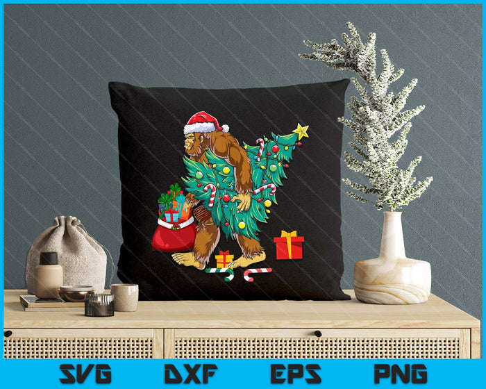 Bigfoot Christmas Tree Lights Xmas Boys Men Sasquatch Lovers SVG PNG Digital Printable Files