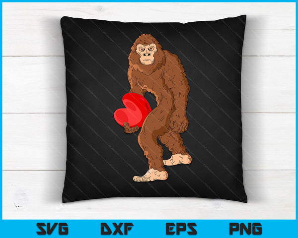 Bigfoot Heart Valentine's Day Boys Girls Kids Sasquatch SVG PNG Cutting Printable Files