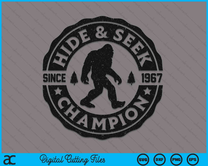 Bigfoot Hide And Seek Champion Funny Sasquatch Retro Vintage SVG PNG Digital Printable Files