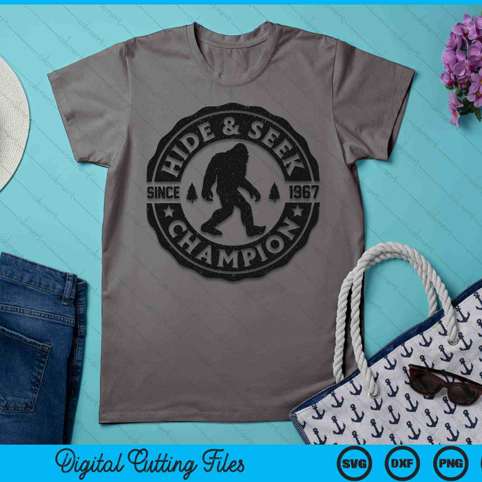 Bigfoot Hide And Seek Champion Funny Sasquatch Retro Vintage SVG PNG Digital Printable Files