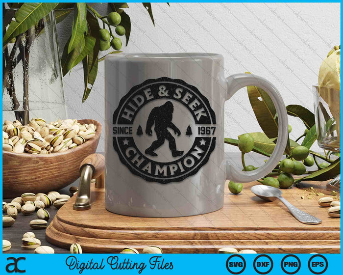 Bigfoot Hide And Seek Champion Funny Sasquatch Retro Vintage SVG PNG Digital Printable Files