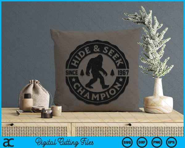 Bigfoot Hide And Seek Champion Funny Sasquatch Retro Vintage SVG PNG Digital Printable Files