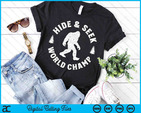 Bigfoot Hide And Seek World Champion Sasquatch Retro Vintage SVG PNG Digital Printable Files