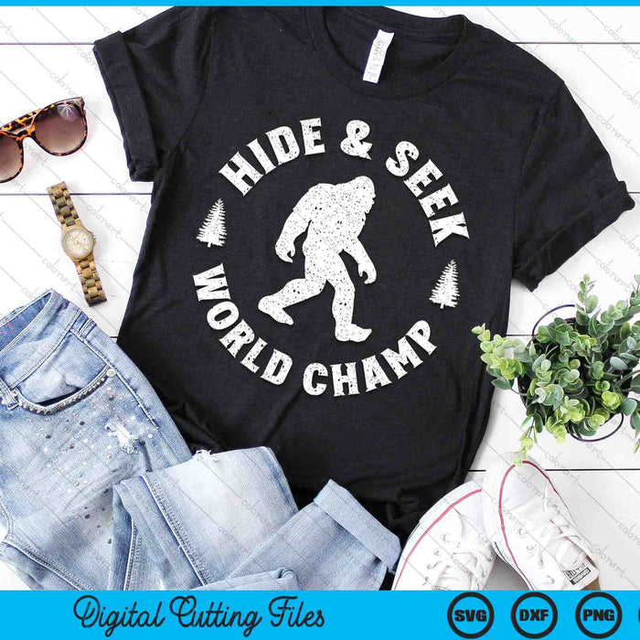 Bigfoot Hide And Seek World Champion Sasquatch Retro Vintage SVG PNG Digital Printable Files