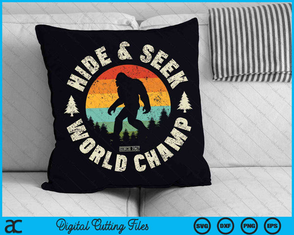 Bigfoot Hide And Seek World Champion Sasquatch Retro Vintage SVG PNG Digital Cutting Files