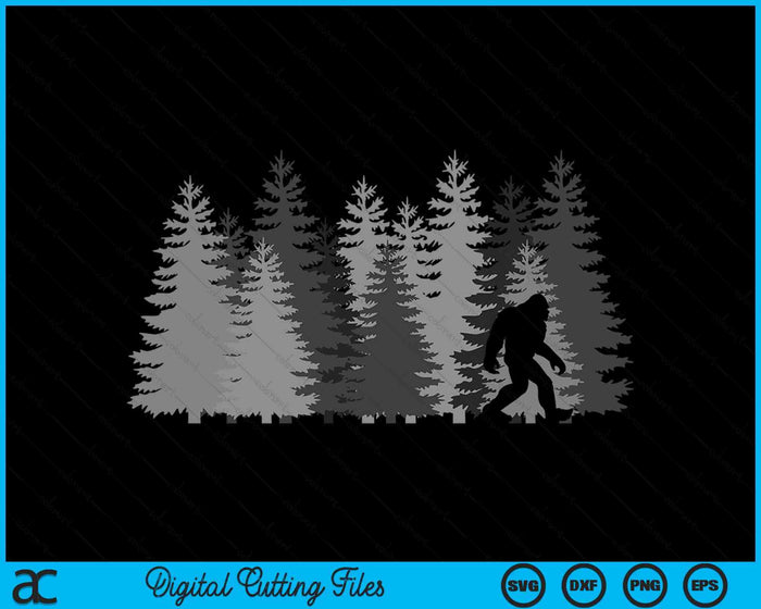 Bigfoot In The Forest Sasquatch Yeti SVG PNG Digital Printable Files