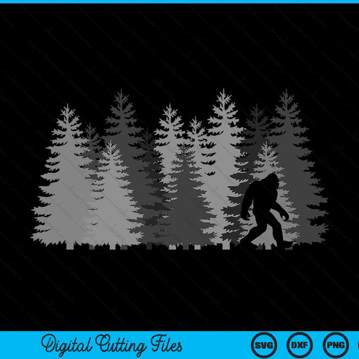 Bigfoot In The Forest Sasquatch Yeti SVG PNG Digital Printable Files