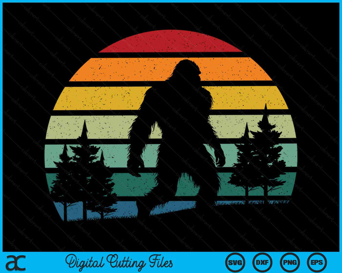 Bigfoot Retro Vintage jaren '70 jaren '80 Sasquatch Lovers SVG PNG digitale snijbestanden