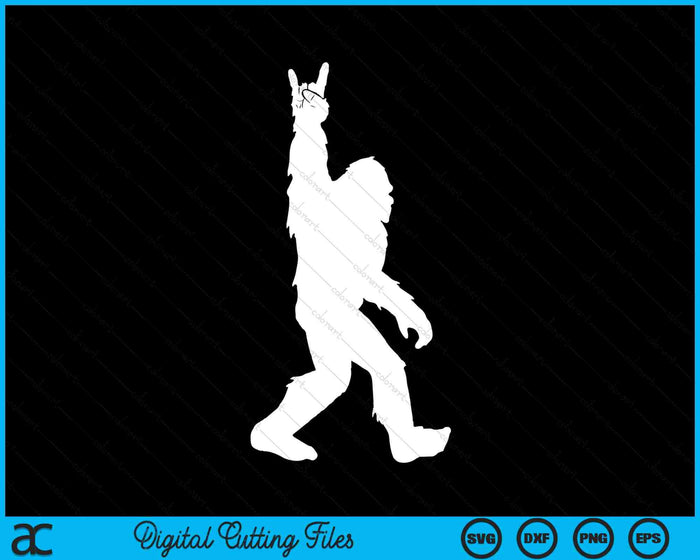 Bigfoot Rock and Roll Sasquatch gelovigen SVG PNG digitale snijbestanden