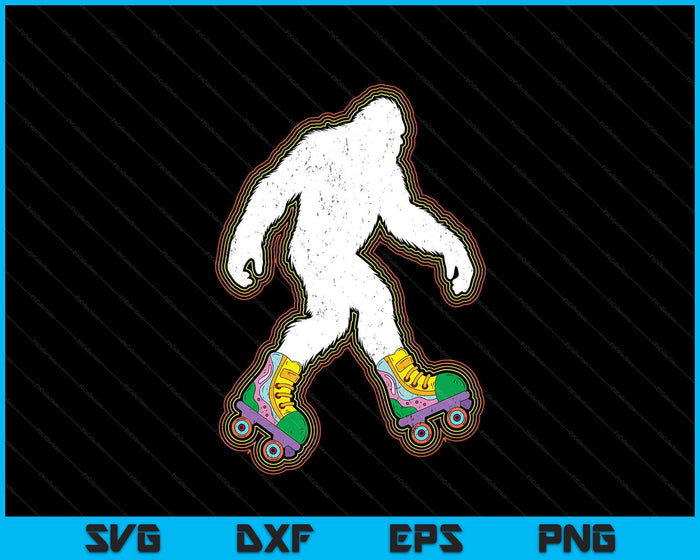 Bigfoot Skates Sasquatch Gift Clothes Vintage Roller Skating SVG PNG Digital Printable Files