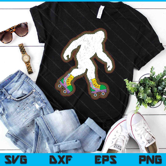 Bigfoot Skates Sasquatch Gift Clothes Vintage Roller Skating SVG PNG Digital Printable Files