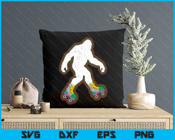 Bigfoot Skates Sasquatch Gift Clothes Vintage Roller Skating SVG PNG Digital Printable Files