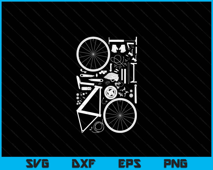 Bike Parts Downhill Rider Mountainbike MTB Cycling SVG PNG Digital Cutting Files