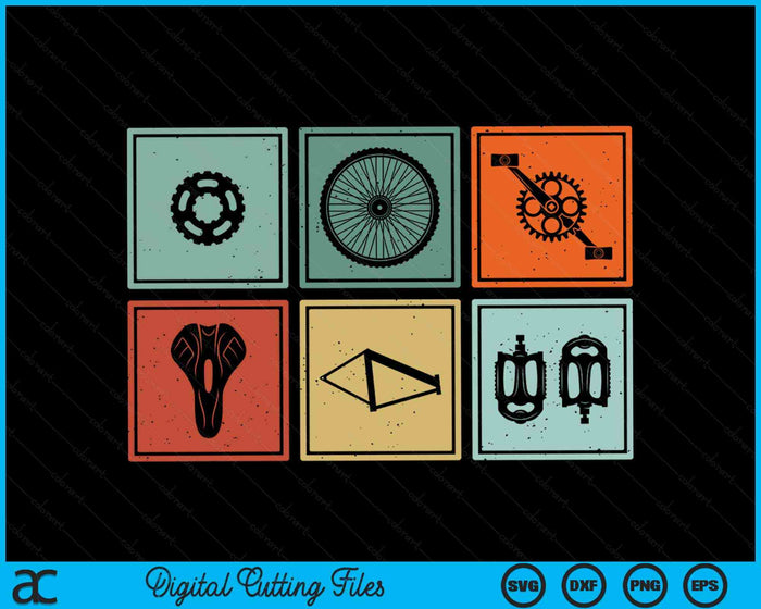 Biking Cycling Vintage Bicycle Parts Cyclist Gifts SVG PNG Digital Cutting Files