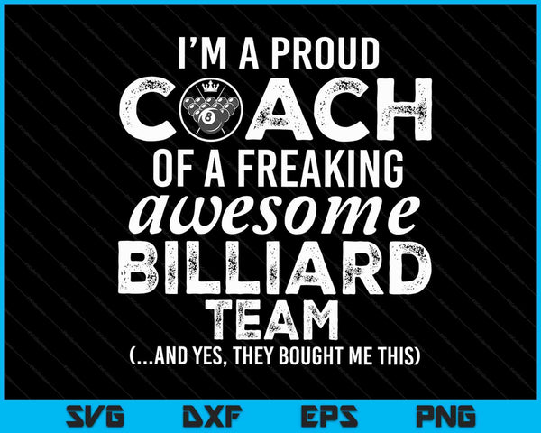 Billiard Coach Funny Thank You Appreciation Gift SVG PNG Digital Cutting Files