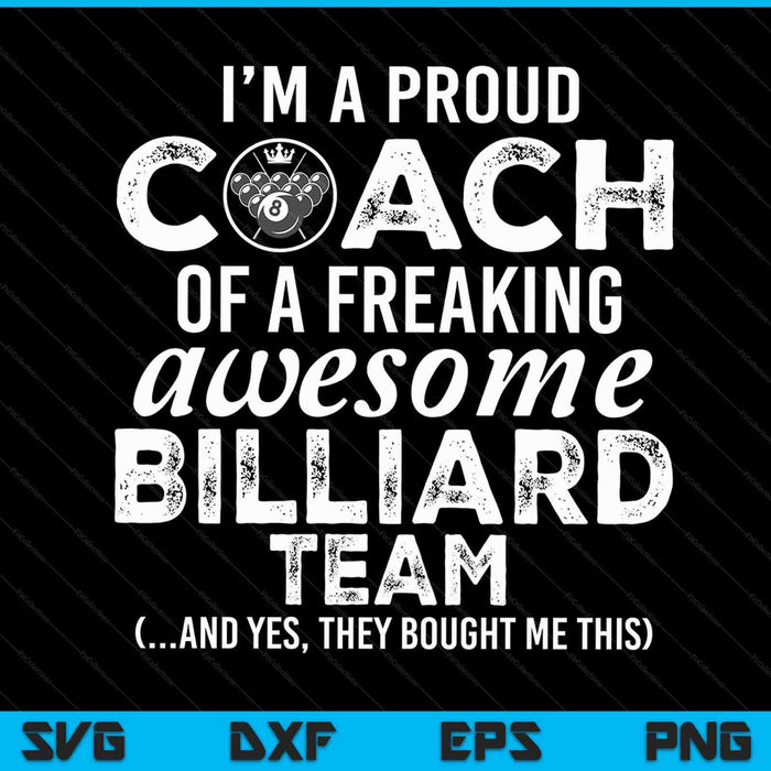 Billiard Coach Funny Thank You Appreciation Gift SVG PNG Digital Cutting Files