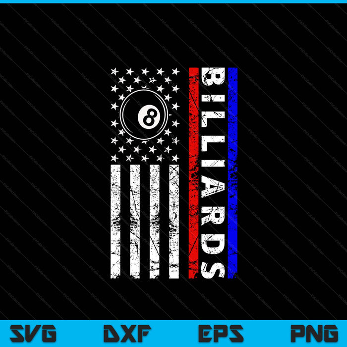 Billiards lovers 4th of July American flag billiards USA SVG cut file
