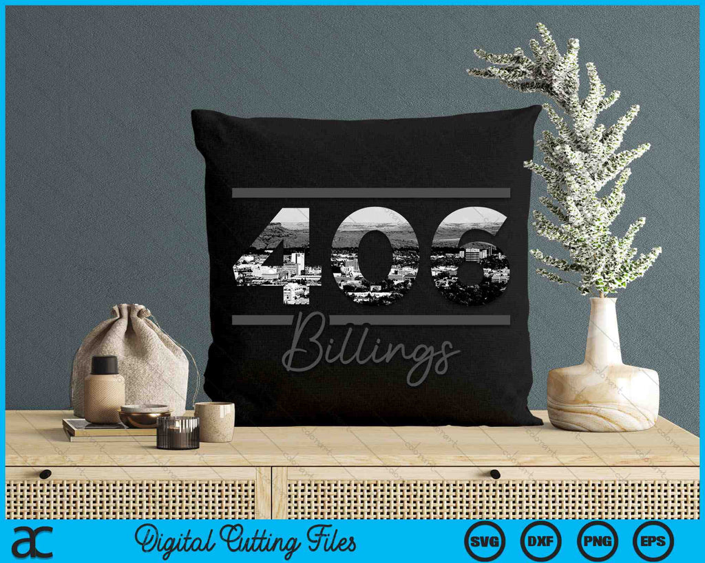 Billings 406 Area Code Skyline Montana Vintage SVG PNG Cutting Files ...