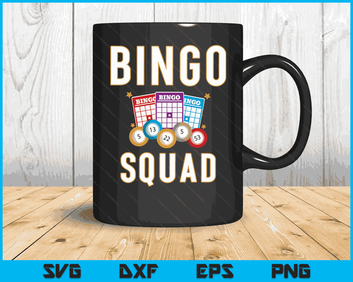 Bingo Squad Bingo Card Player Gift SVG PNG digitale snijbestanden