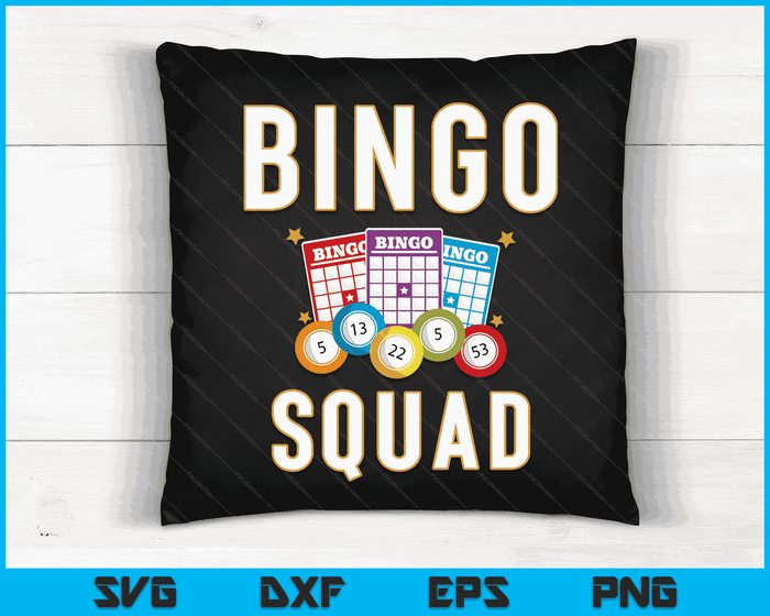 Bingo Squad Bingo Card Player Gift SVG PNG digitale snijbestanden