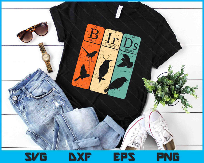 Birds Periodic Table Elements Birdwatching Ornithology SVG PNG Digital Printable Files