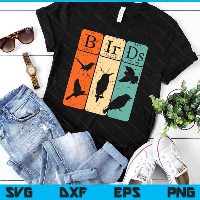 Birds Periodic Table Elements Birdwatching Ornithology SVG PNG Digital Printable Files