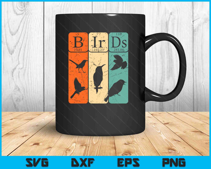 Birds Periodic Table Elements Birdwatching Ornithology SVG PNG Digital Printable Files