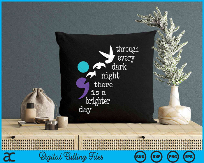 Birds Semicolon Suicide Prevention Awareness SVG PNG Digital Cutting Files