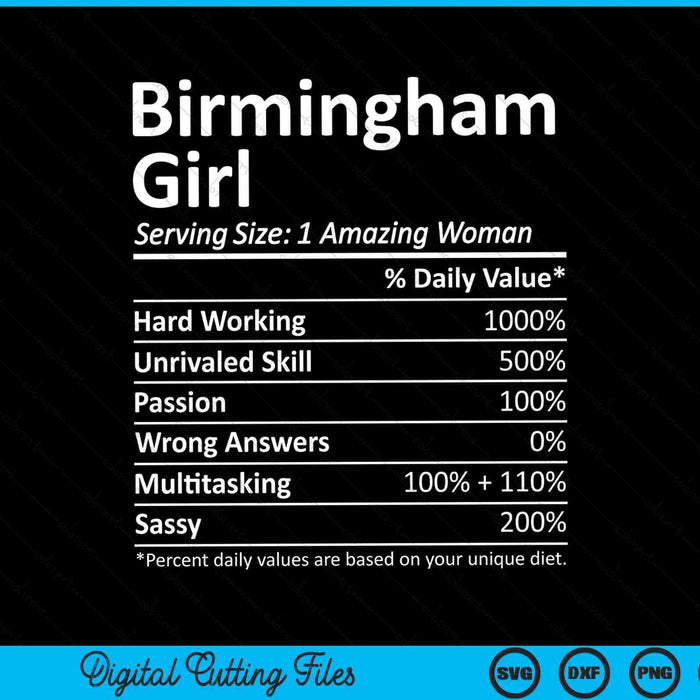 Birmingham Girl AL Alabama Funny City Home Roots SVG PNG Archivos de corte digital