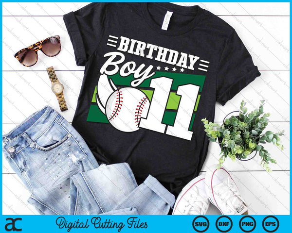 Birthday Boy 11 Years Old Baseball Lover Birthday SVG PNG Digital Cutting Files