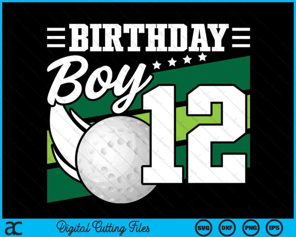 Birthday Boy 12 Years Old Hockey Lover Birthday SVG PNG Digital Cutting Files