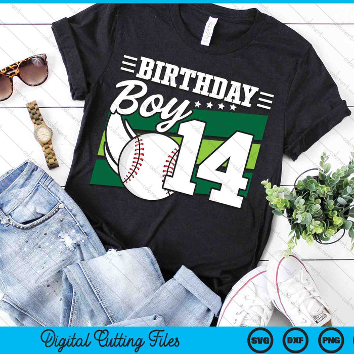 Birthday Boy 14 Years Old Baseball Lover Birthday SVG PNG Digital Cutting Files